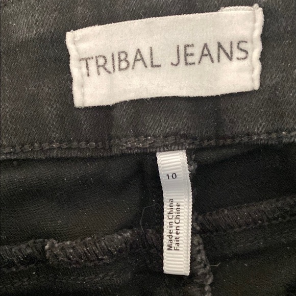 Tribal Black Ankle Cropped Jeans with Tapered Leg - Picture 7 of 7